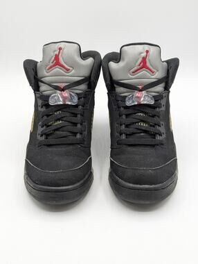 Nike Air Jordan 5 Retro Sneakers Kids Youth 7Y Black Silver Basketball Nubuck